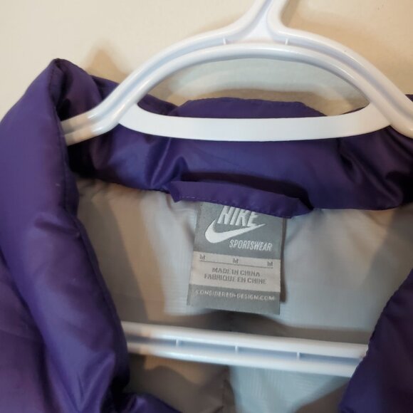 Y2K Nike Down Puffer Coat Purple Size M - Picture 4 of 5